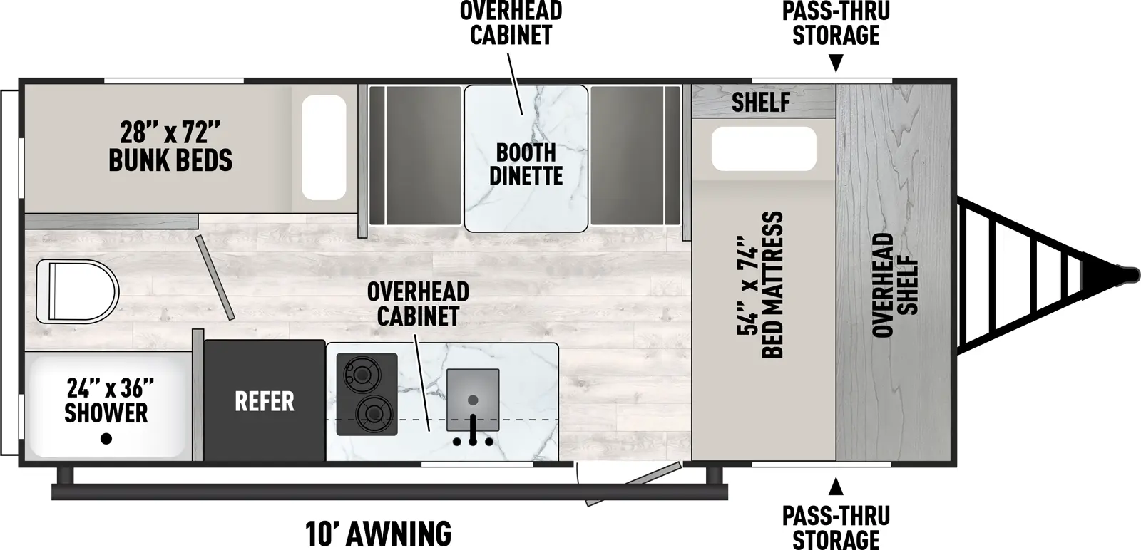 Viking Travel Trailers 17BH Floorplan